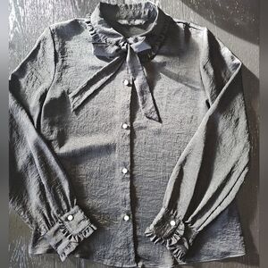 Zara Elegant Black Silky Women's Blouse